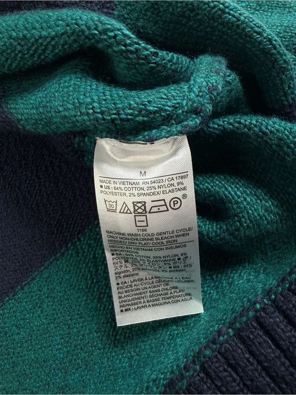 Banana Republic Cozy Striped Sweater Navy Green Men’s Medium NWT